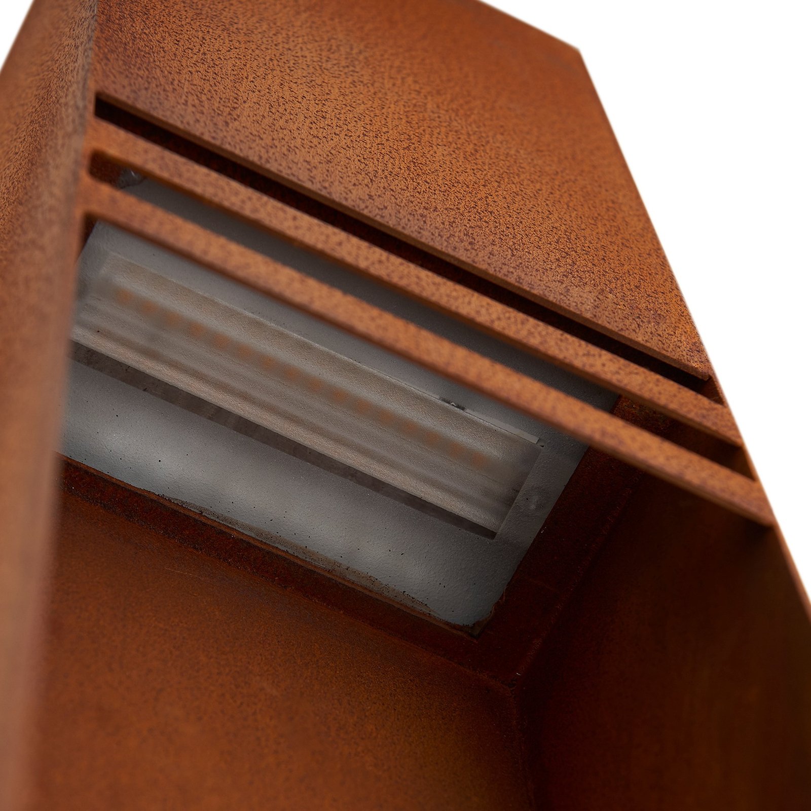 Lucande, luminaire pour socle LED Oxido, couleur rouille, acier Corten