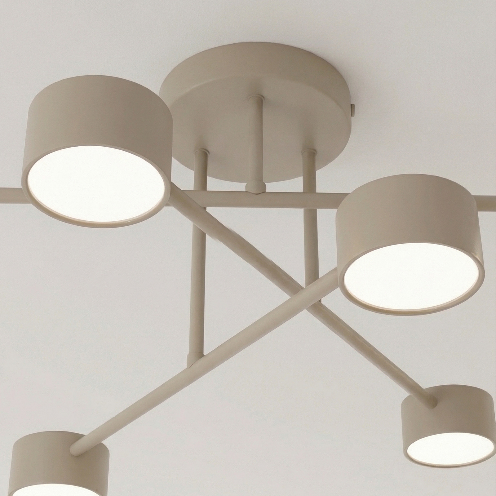 HALO ceiling light, beige, Ø 60 cm, 6-bulb, metal, GX53 HALO ceiling light, beige, Ø 60 cm, 6-bulb, metal, GX53