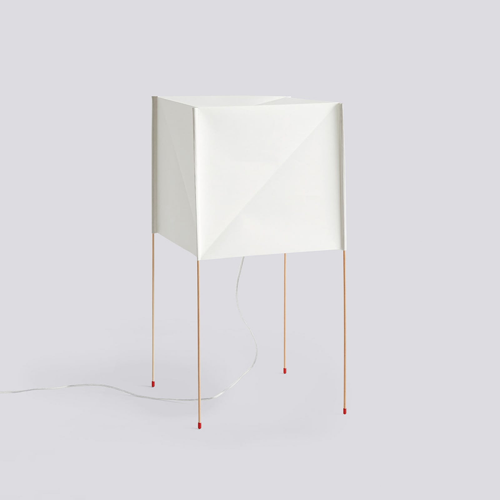 HAY Paper Cube floor lamp, white, UK plug, 74 cm, wood