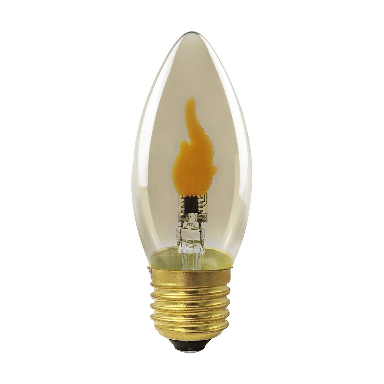 LED-Kerzenlampe Fire Flame Line E27, 0,2W, rauchgrau, 1.800K