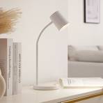 Lindby lampe à poser Radka, blanc, plastique, GU10, bras flexible