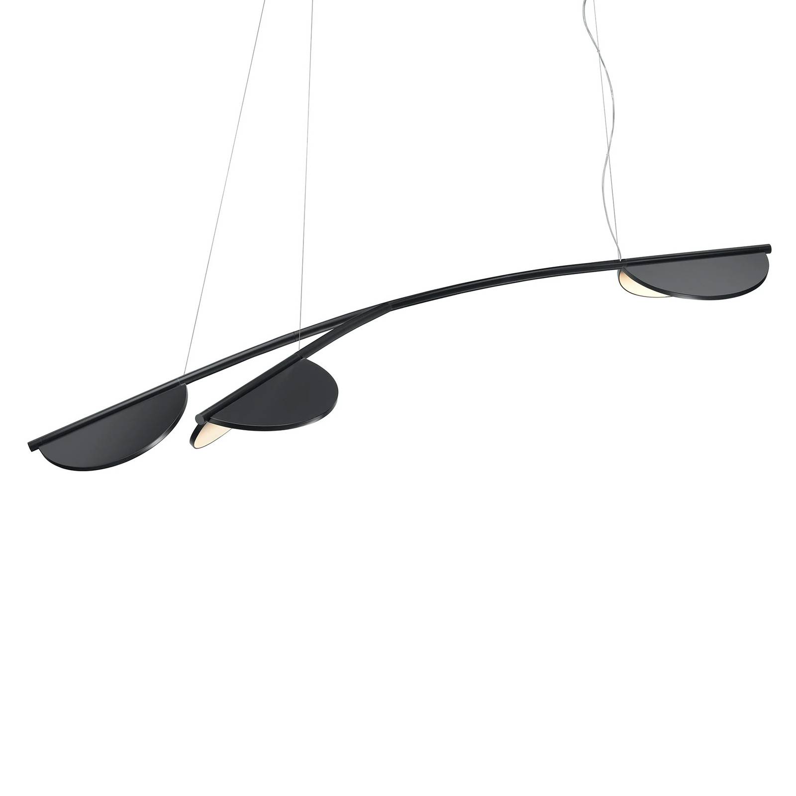 Levně FLOS Almendra Organická závěsná lampa 3fl dlouhá černá