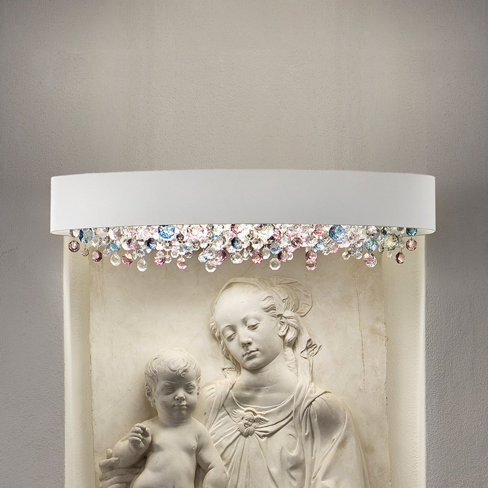 Aplică perete Ola A2 OV70 alb/cristale cul. reci