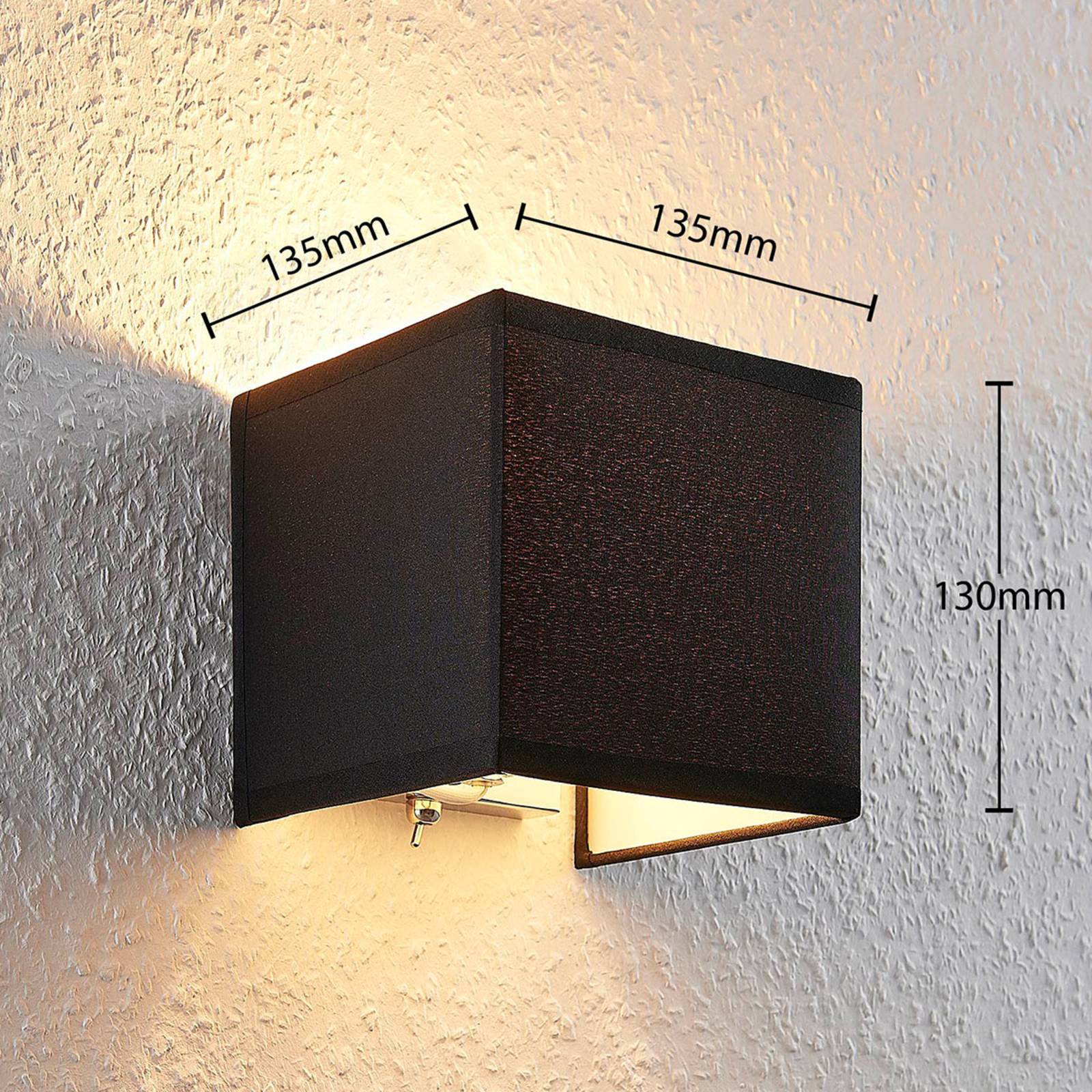 Lampa ścienna Adea, przełącznik, 13 cm, czarna