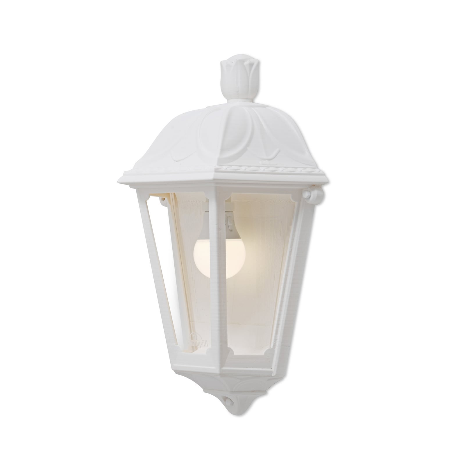 Außenwandleuchte Esau, weiß, Resin, PMMA, E27 LED, CCT