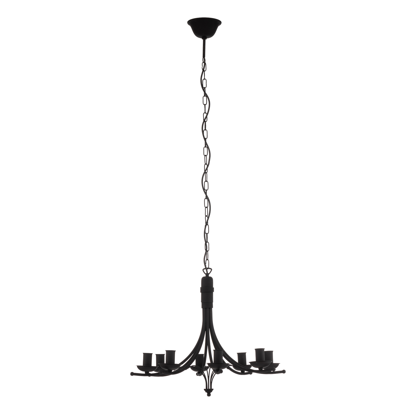 Kandela chandelier, eight-bulb, black