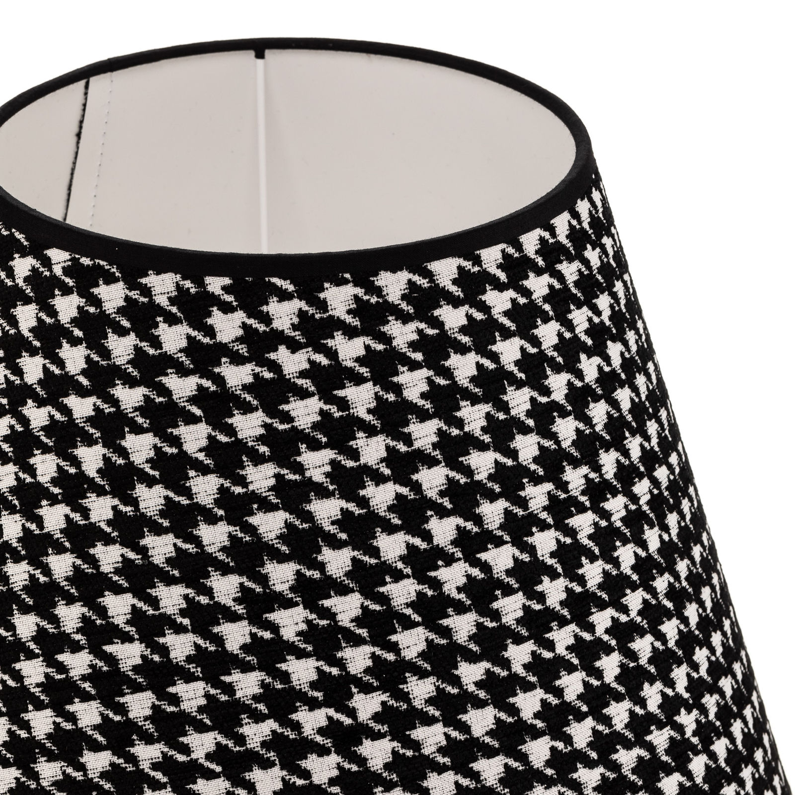 Lampeskjerm Sofia 26 cm, houndstooth-mønster, svart