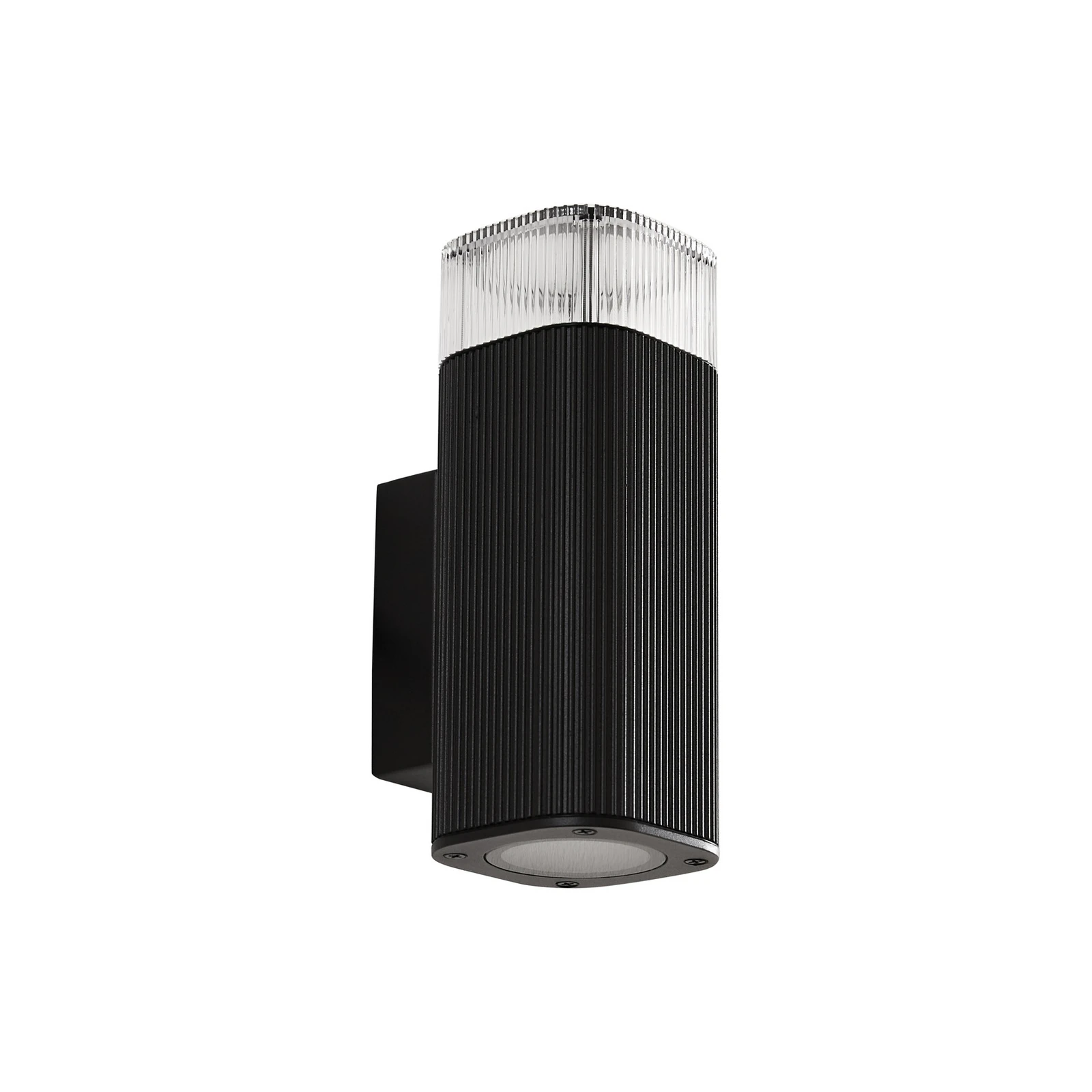 Lindby udendørs væglampe Halvar, sort, 20 cm, 2 x GU10, IP65