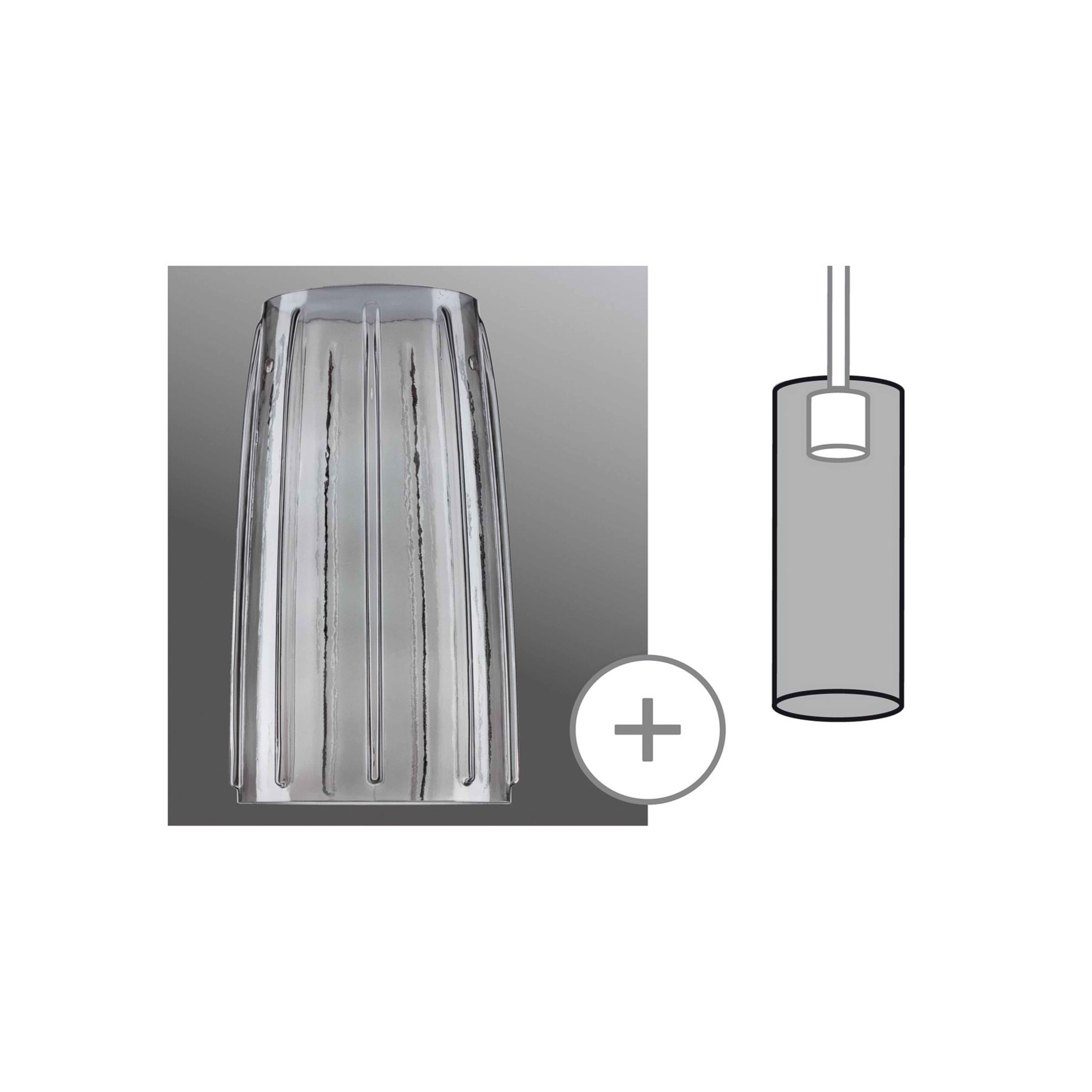 Paulmann Lampenschirm Drio, rauchgrau, Ø 15,2 cm, Glas