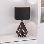 Lampada da tavolo Carlton, nero/rame