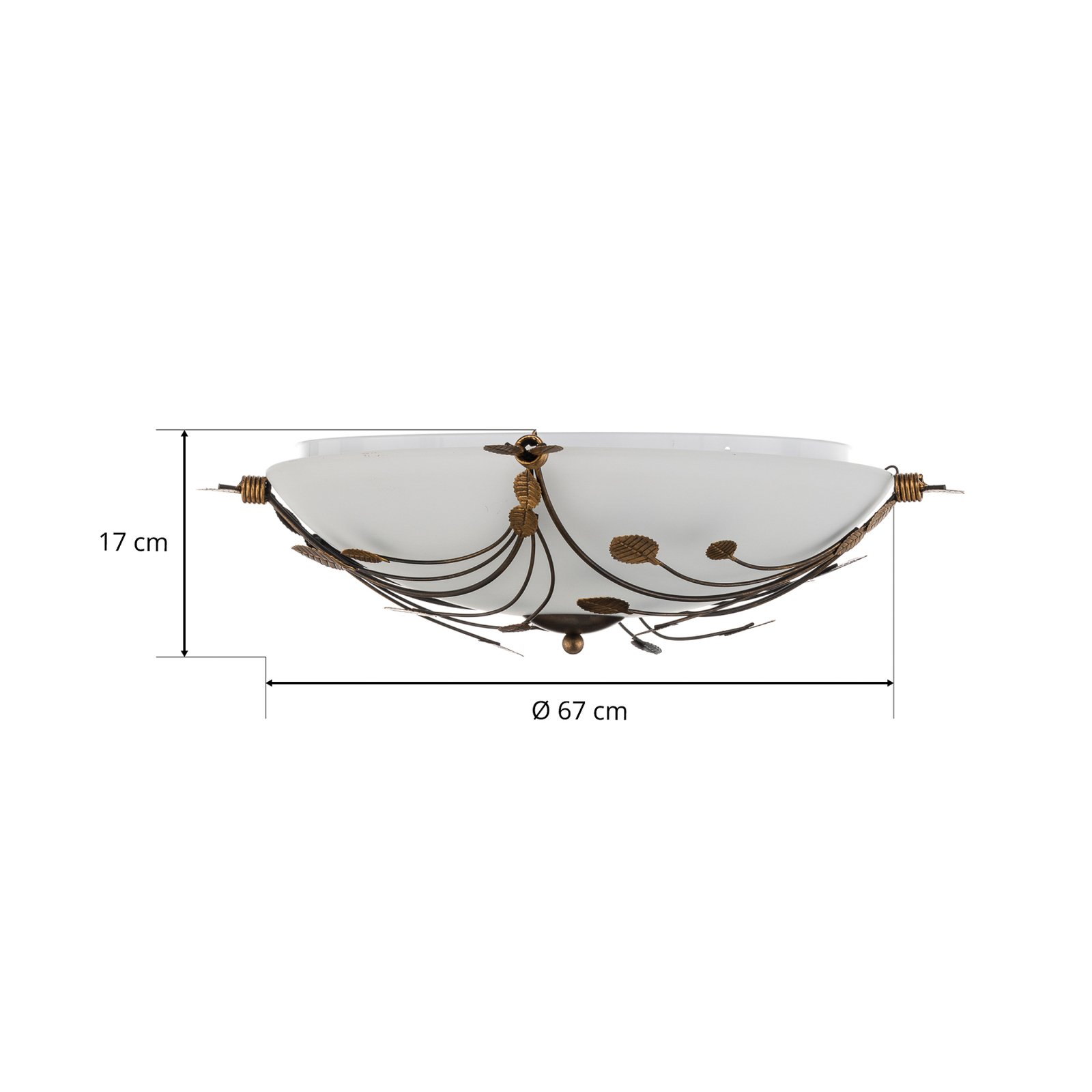 Foglie stropní světlo 67 cm, 3zdrojové