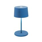 Zafferano Olivia mini 3K uzlādējama galda lampa kapri zila