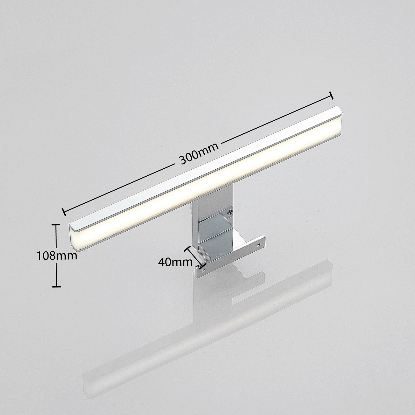 LED-Bad-Spiegelleuchte Peggy, chrom