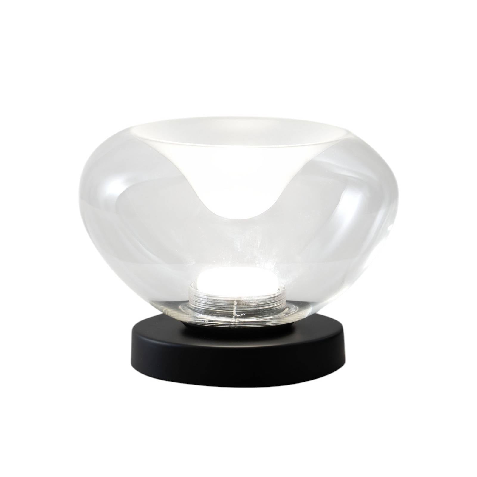 LED-Tischlampe Brena, klar, Glas, 15 cm hoch, CCT, dimmbar
