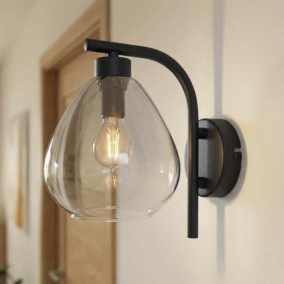 Lindby Pendura Vägglampa Ø15 Svart/Røyk, grå från Lindby