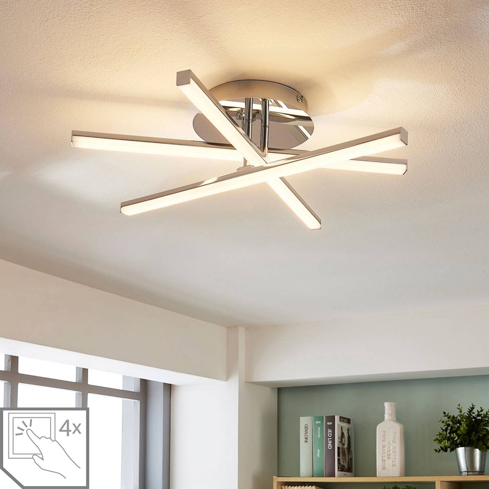 Lampa sufitowa LED Korona, ściemniana 4-stopniowo