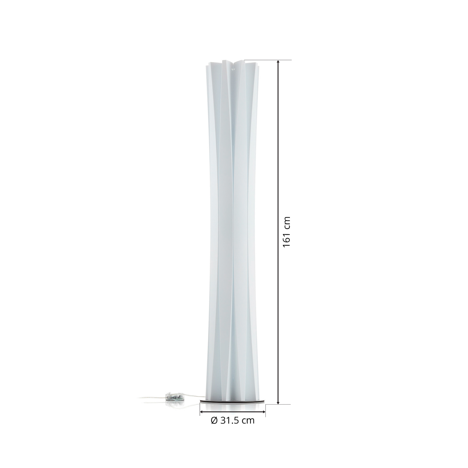 Candeeiro de pé Slamp Bach, altura 161 cm, branco