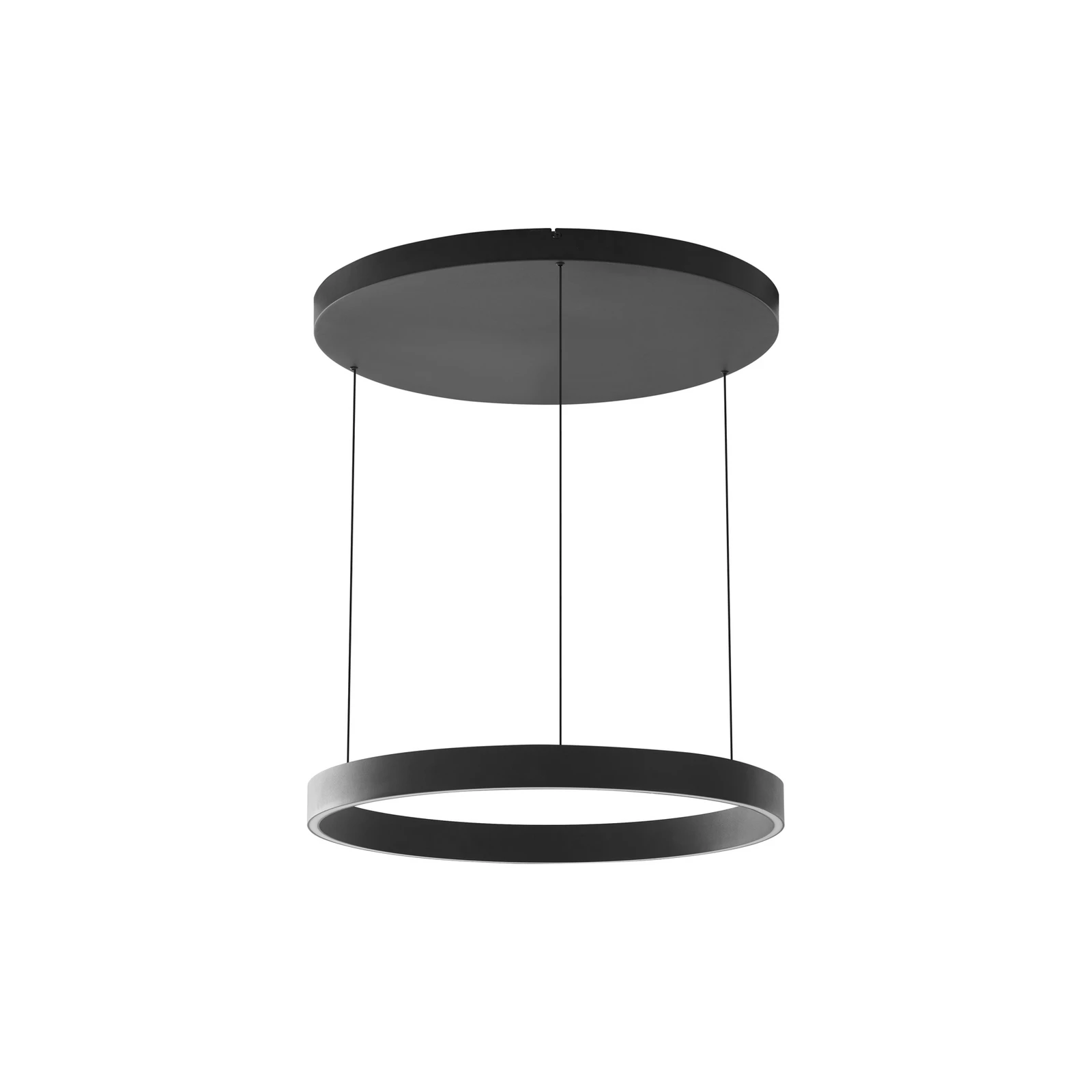 Lucande LED rippvalgusti Philine, Ø 60 cm, must, raud