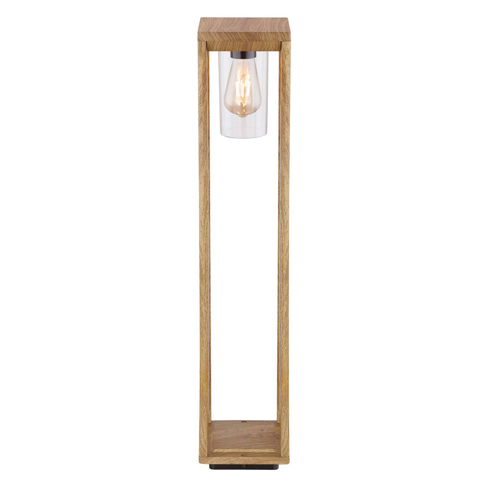 Borne lumineuse Candela aspect bois hauteur 80 cm