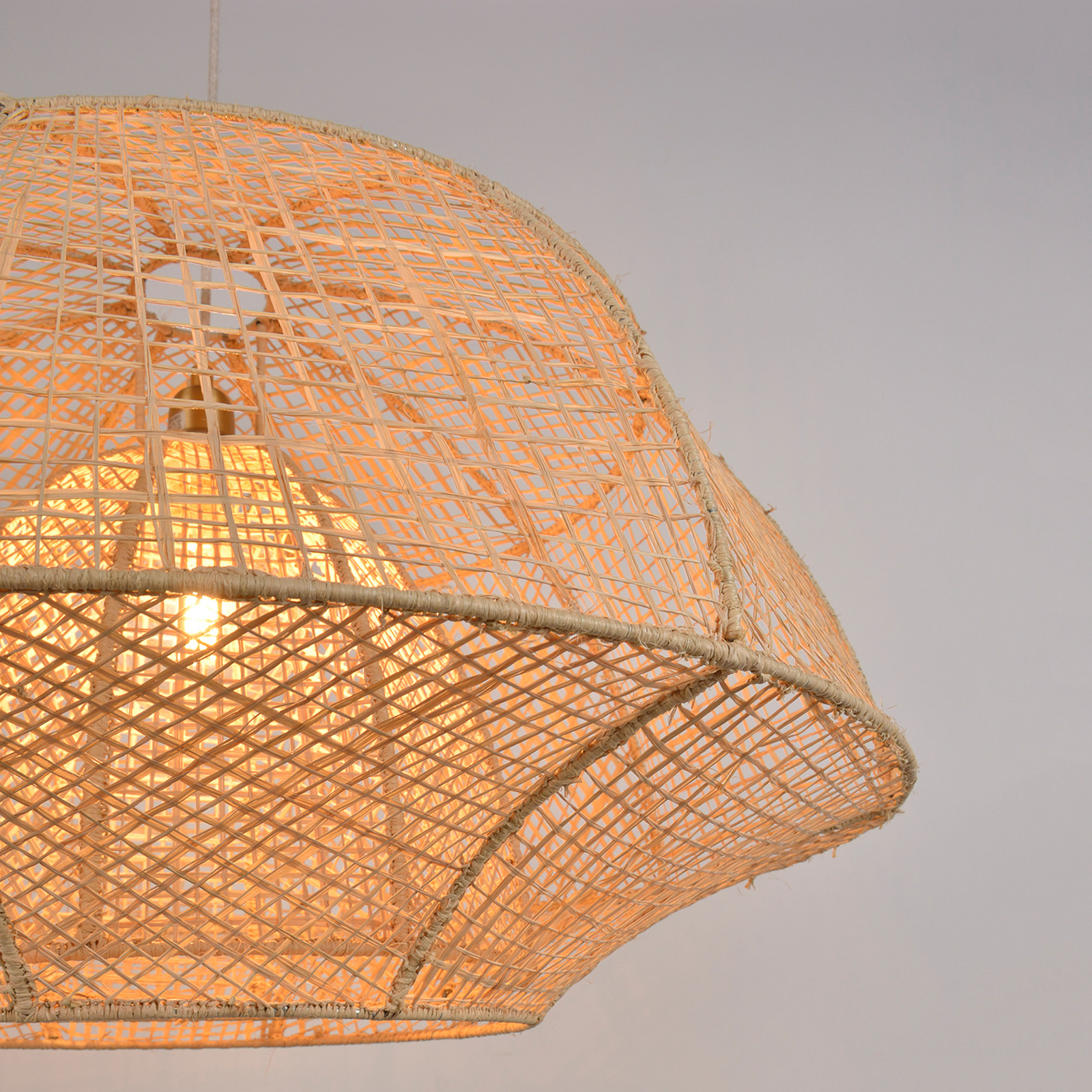 MARKET SET Závesná lampa Odyssée, palmové vlákno, Ø 78 cm