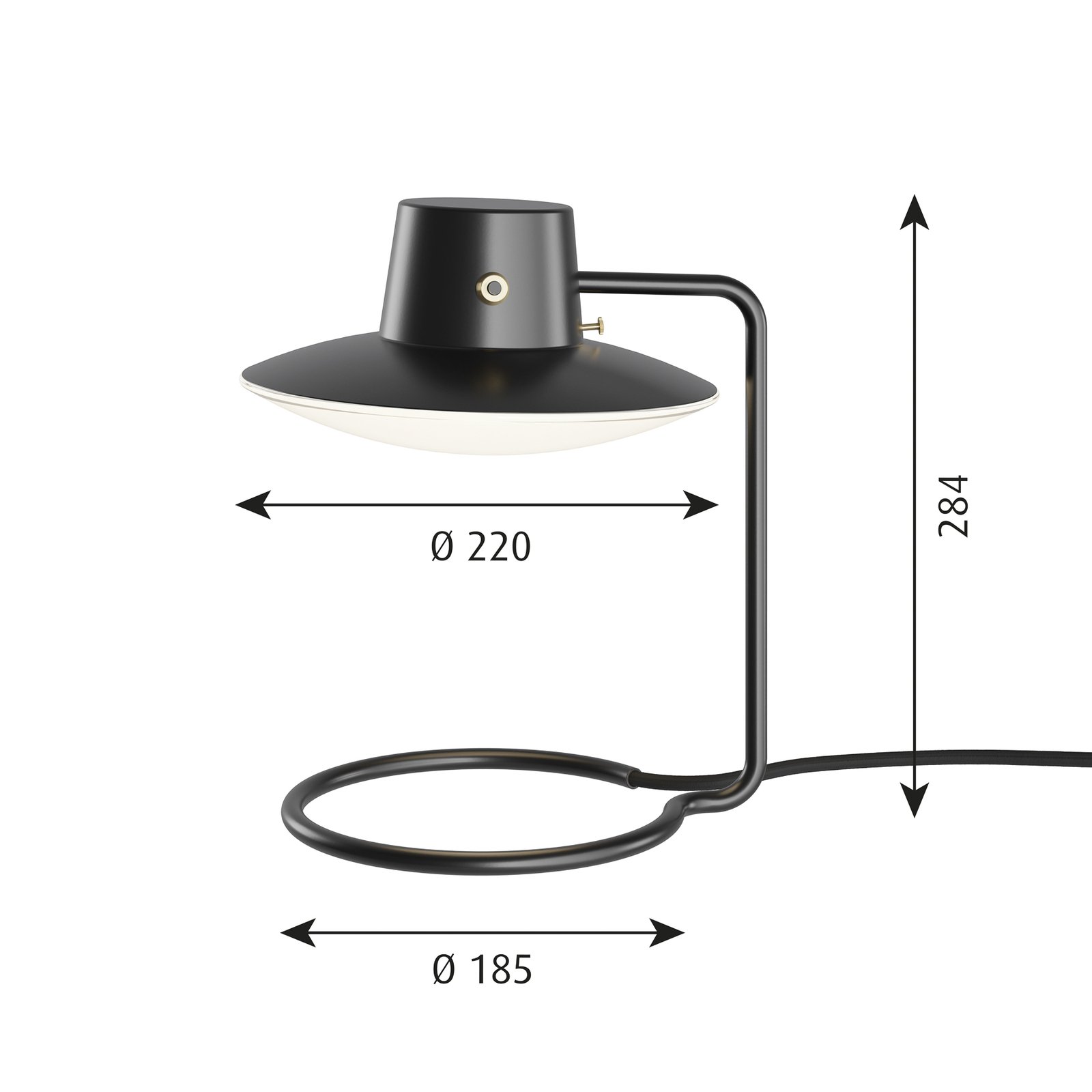 AJ Oxford Bordslampa H28 Black/Opal - Louis Poulsen