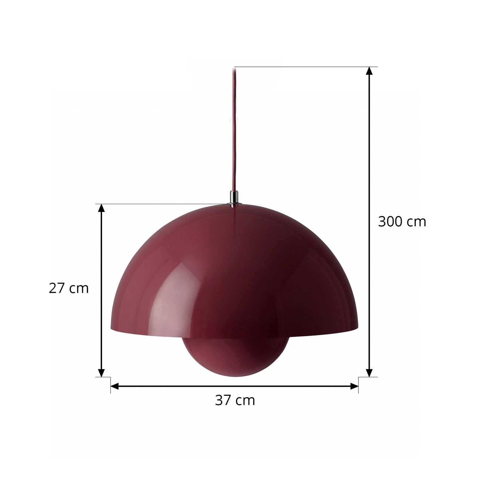 Lampada a sospensione Flowerpot VP7, Ø 37 cm, DARK Plum – &Tradition