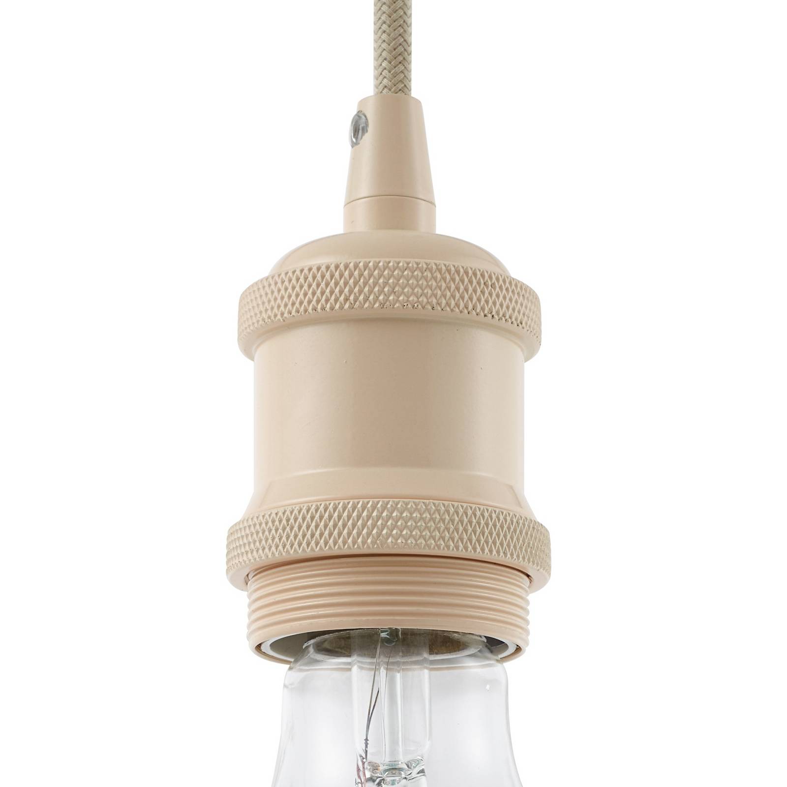 Lampa wisząca Lindby Hattie, beżowa, Ø 5 cm, metal E27