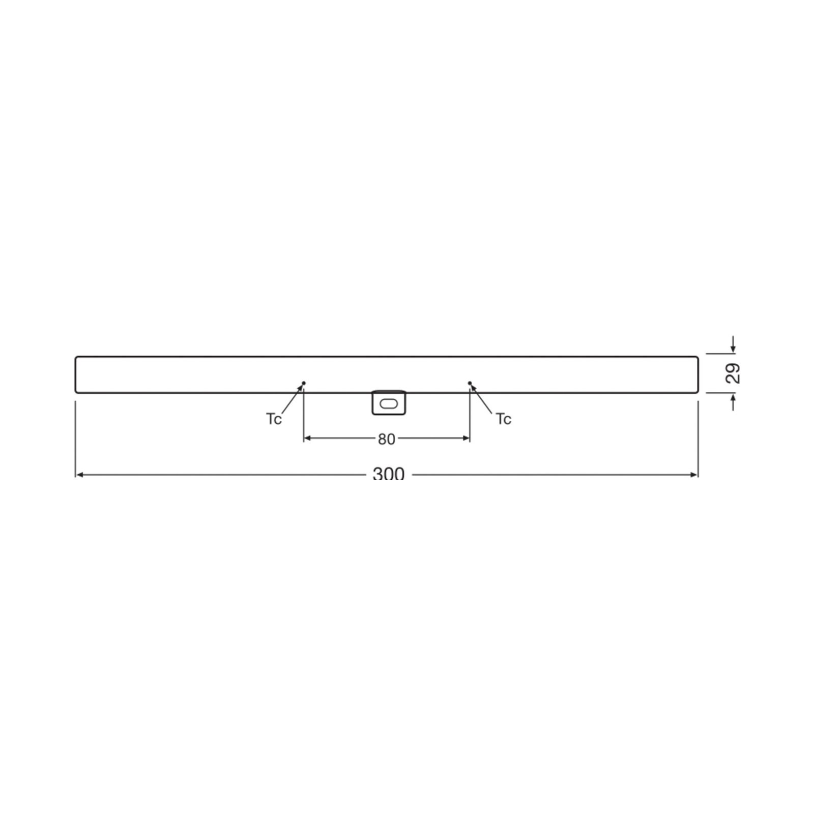 OSRAM LED-rørpære S14d 3W rør 2,700K 30cm matt dimbar