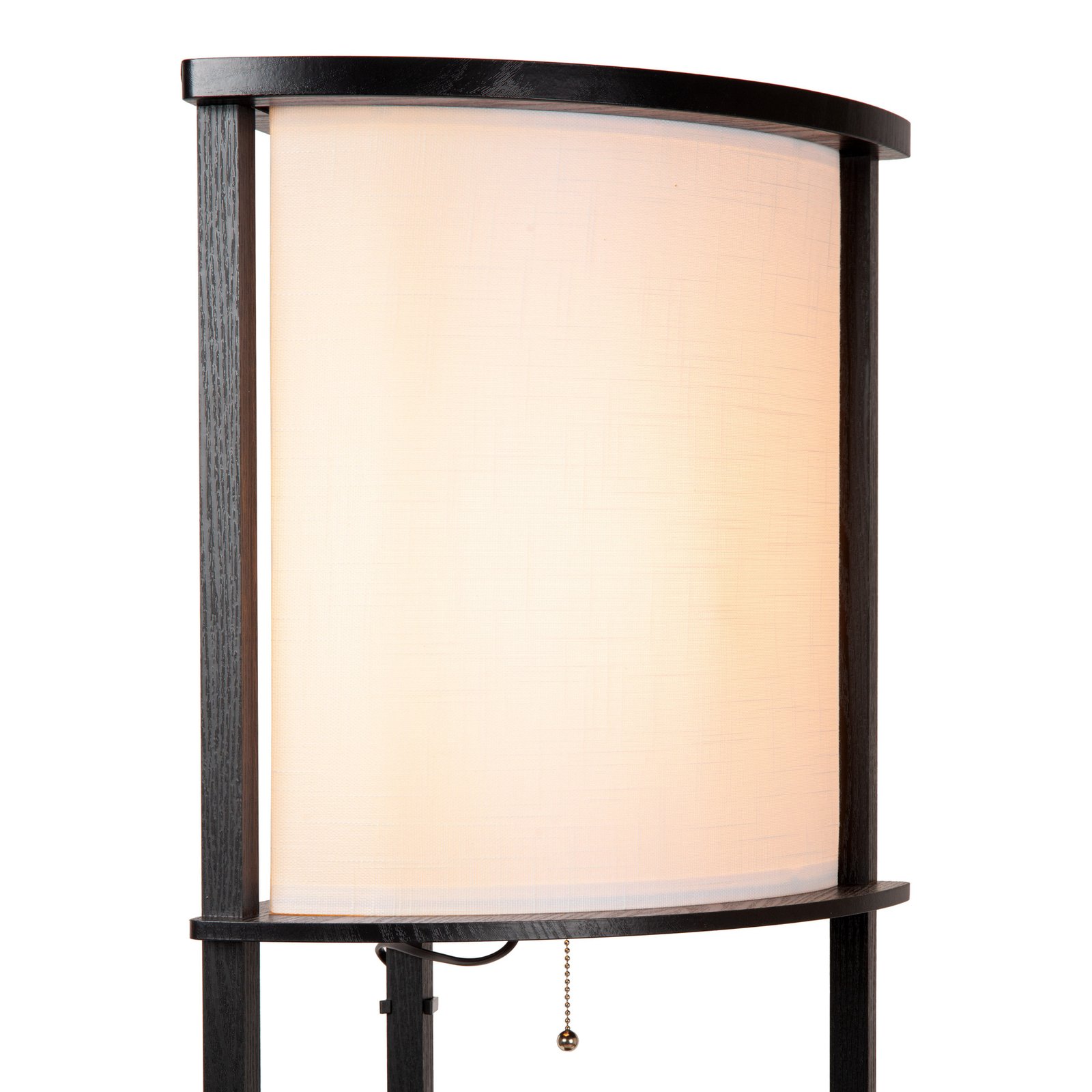 Vloerlamp Menno, zwart, katoen, 162,3 cm, E27