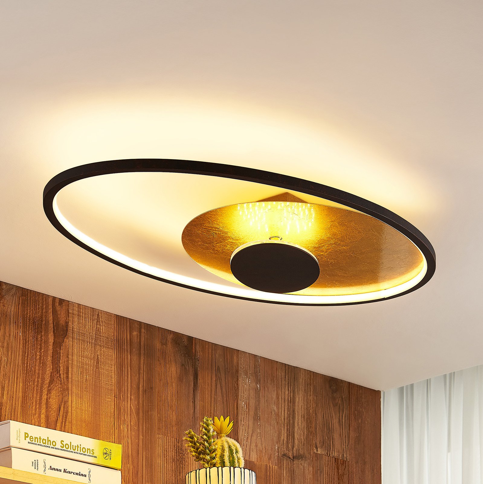 Lindby Fevial LED-taklampa, 73 cm x 43 cm