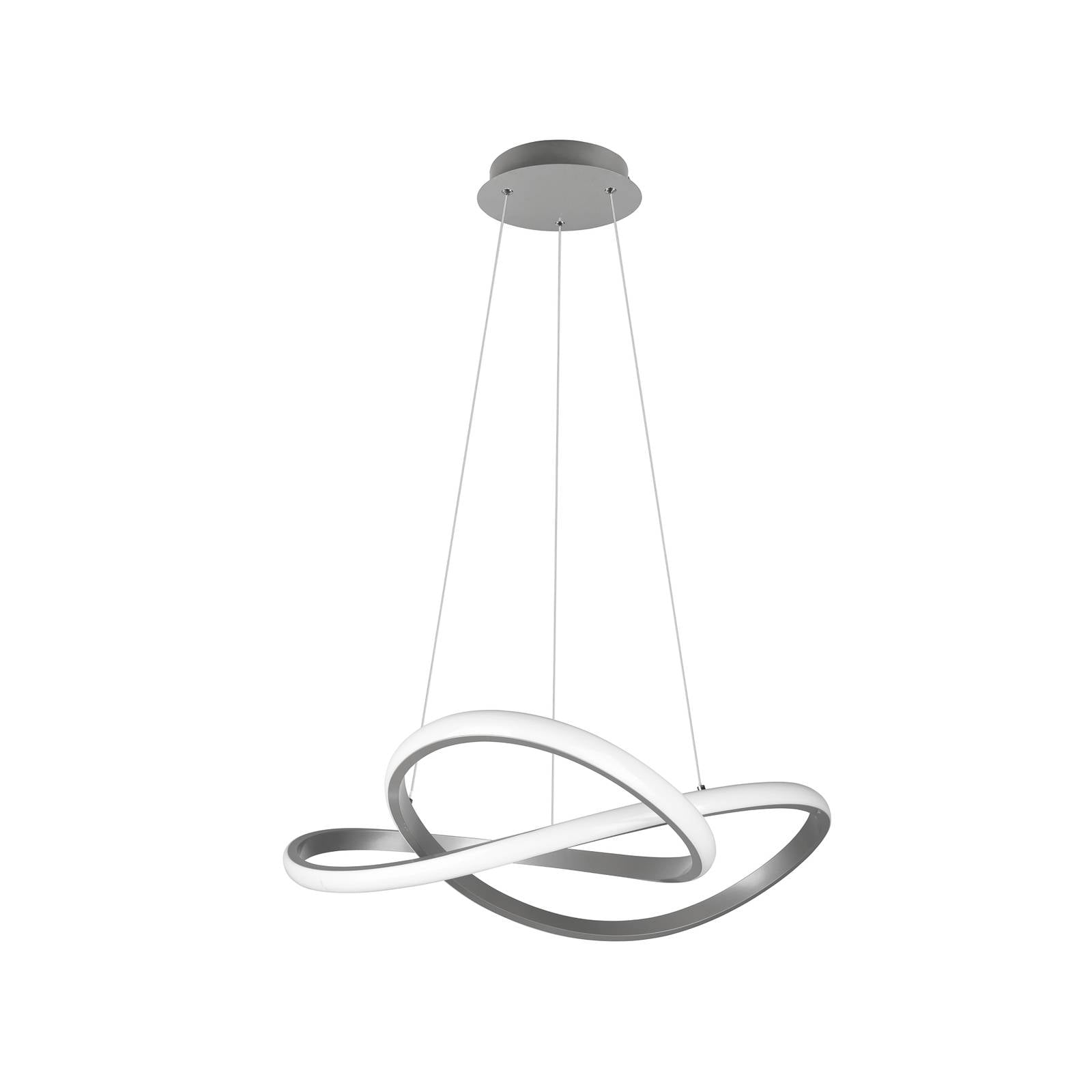 LED-Hängelampe Course, nickel matt, 4.000 K, Ø 60 cm, Metall