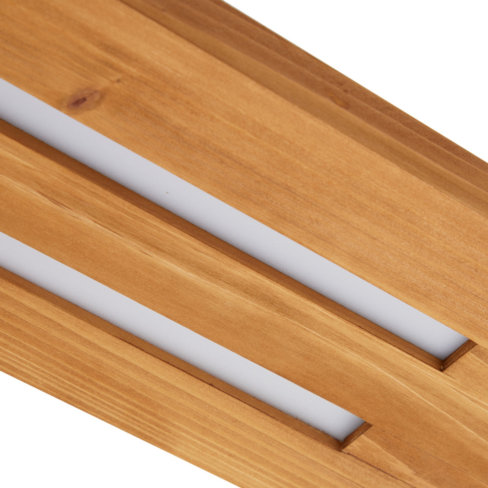 Lindby LED plafondlamp Nesaja, zwart, hout, 98cm, dimbaar