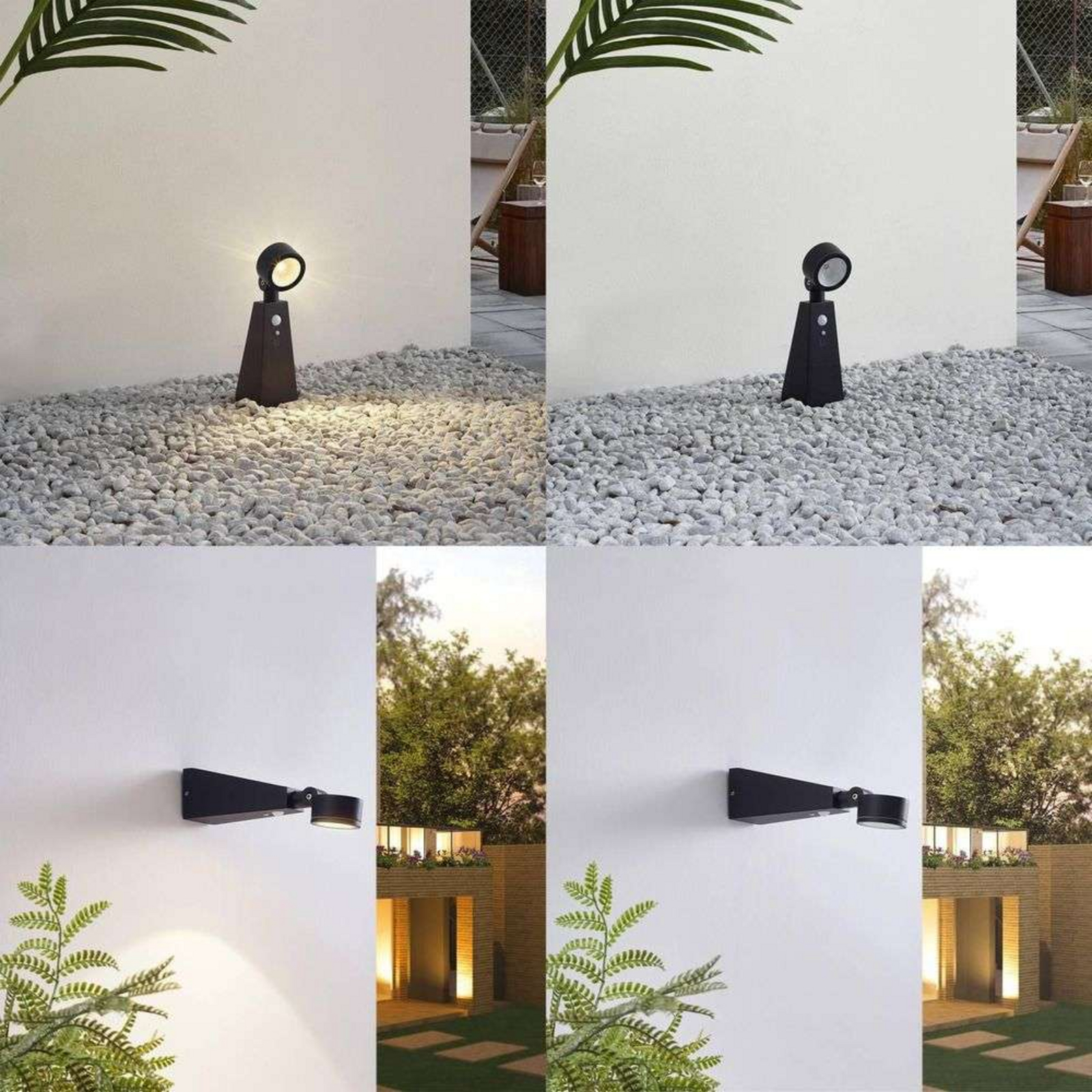 Raide LED Lâmpada de célula solar w/Sensor Preto - Lindby