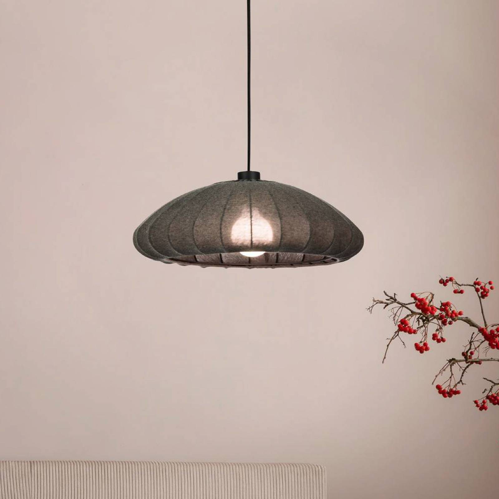 EGLO Suspension Barlaston abat-jour en tissu à 1 lampe