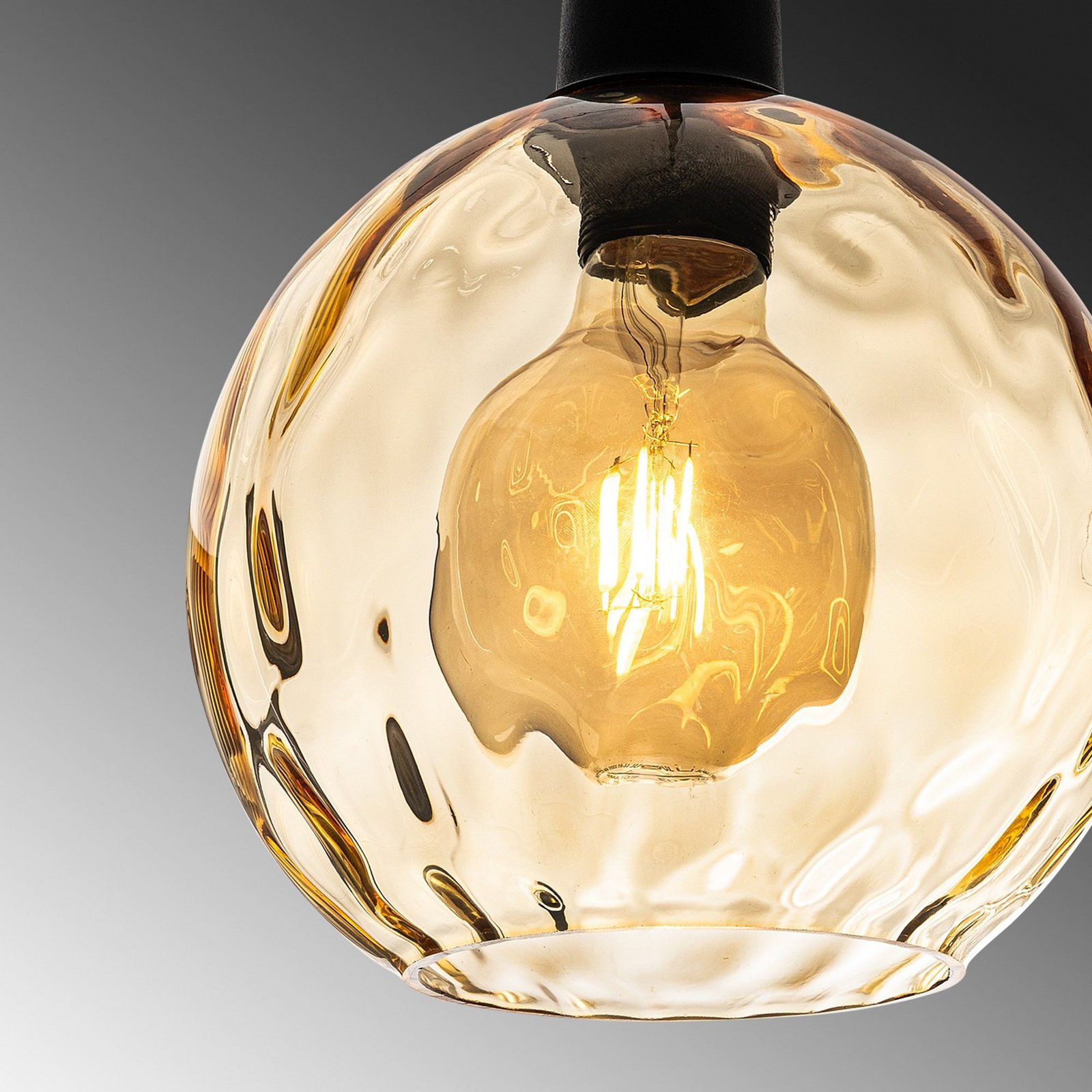 Piekaramais gaismeklis Benek, dzeltens, stikls, Ø 20 cm, E27