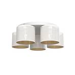 Jovin ceiling light, five lampshades, white/gold