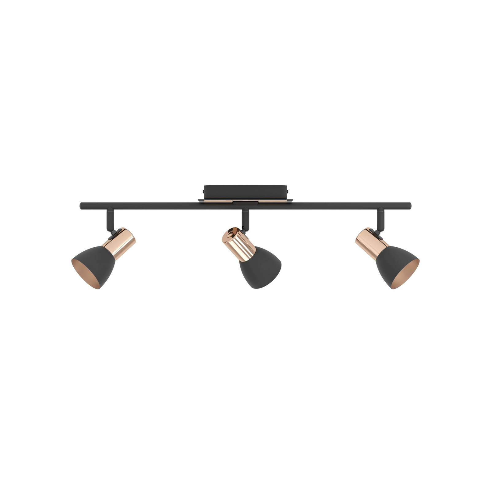 LED-Deckenstrahler Barnham, Länge 58,5 cm, schwarz/kupfer