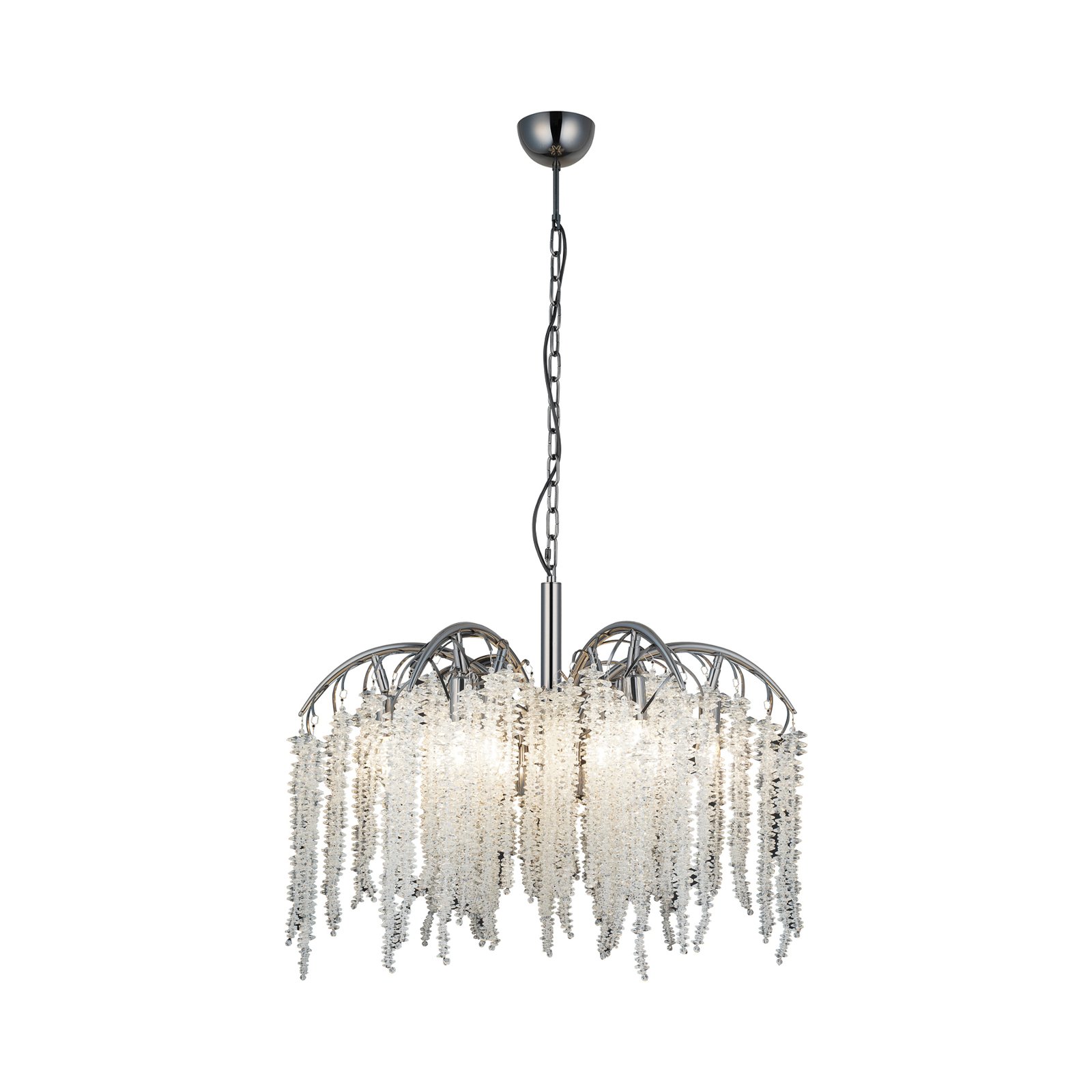 Lustre Grape, noir perle, 12 lampes, verre cristal