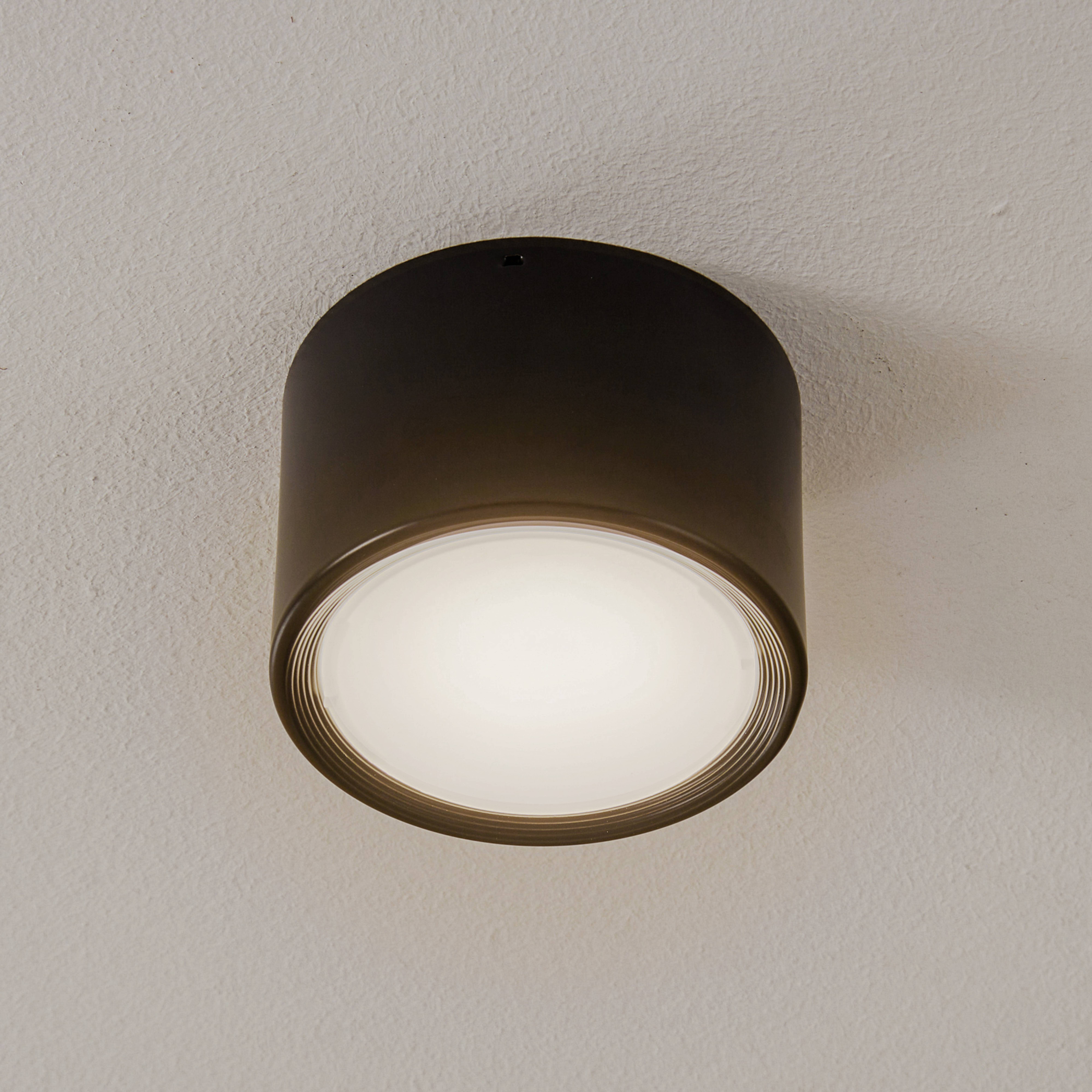 LED-Downlight Ita in Schwarz mit Diffusor, Ø 12 cm