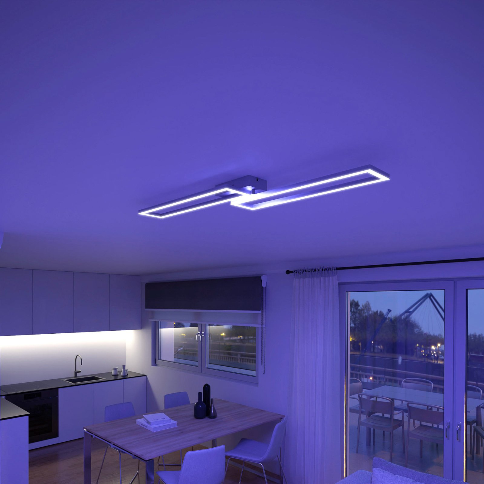 Müller Licht tint LED ceiling light Ciso, RGB, CCT, silver