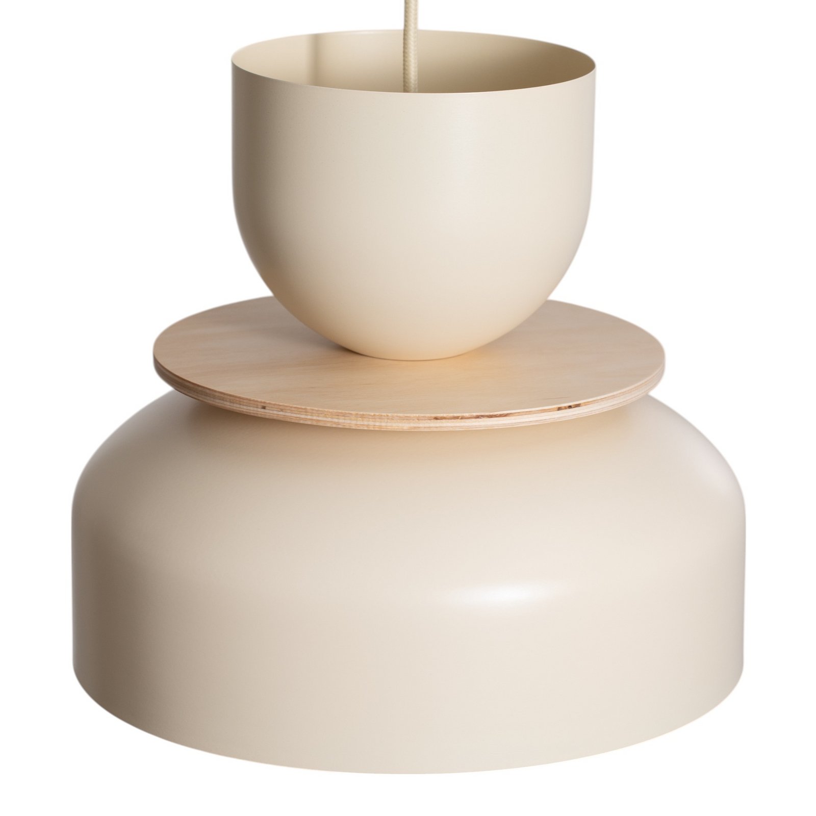 Lampada a sospensione Uto, crema/cavo crema, Ø 30 cm, metallo Lampada a sospensione Uto, crema/cavo crema, Ø 30 cm, metallo