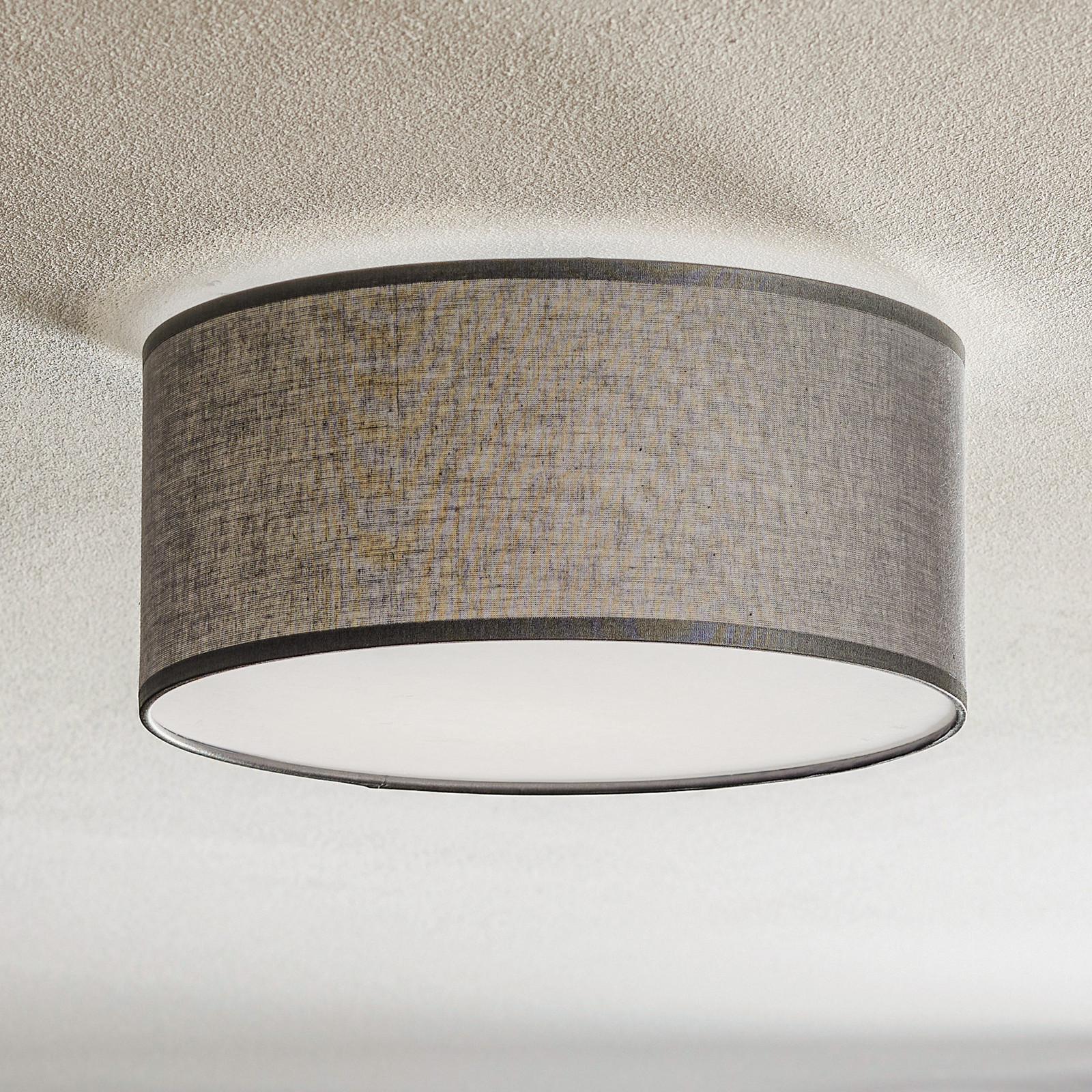 TK Lighting Plafonieră Rondo gri Ø 30 cm - dormitor - modern - Țesătură / Textil