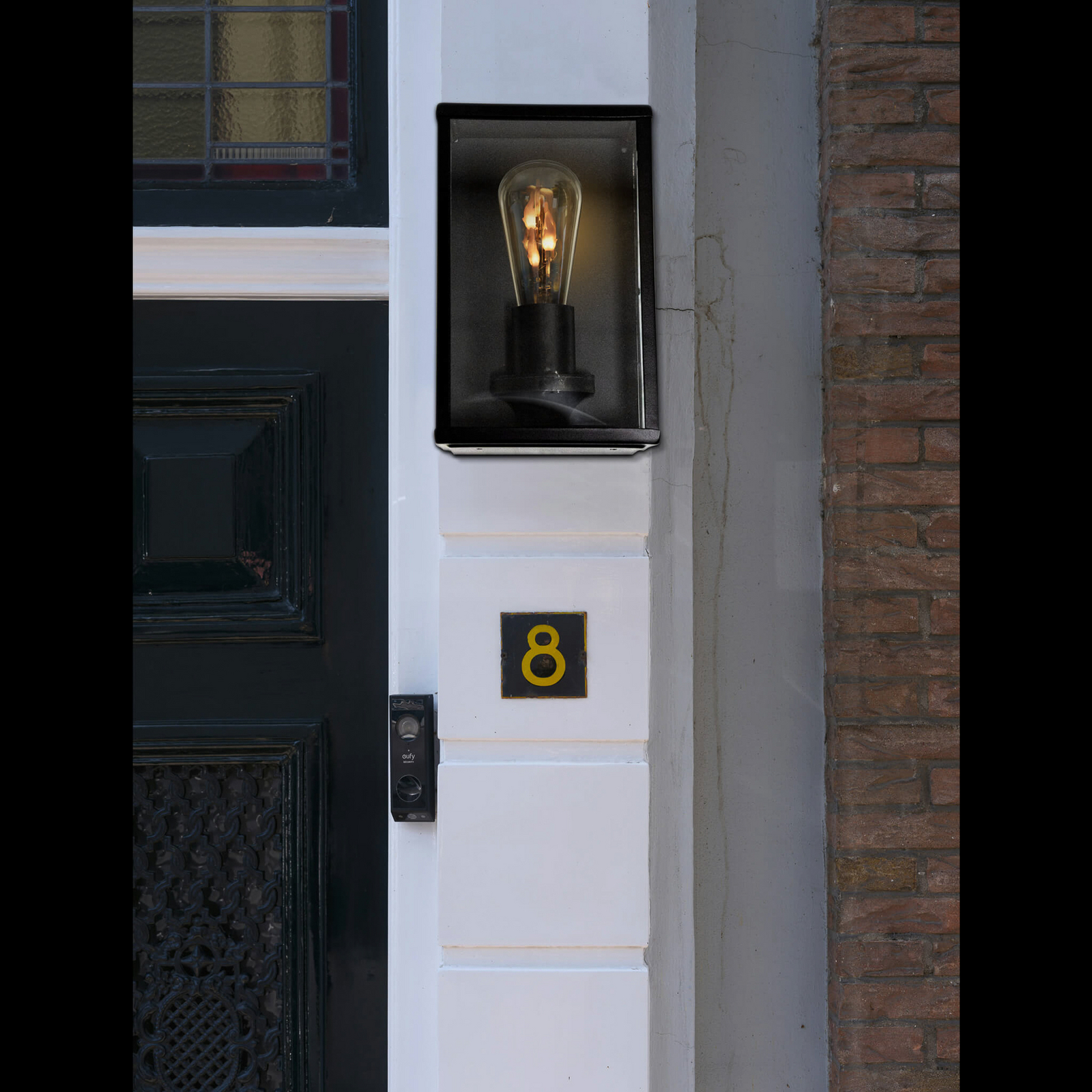 Segula Āra sienas lampa Classic, nerūsējošais tērauds, melna, E27