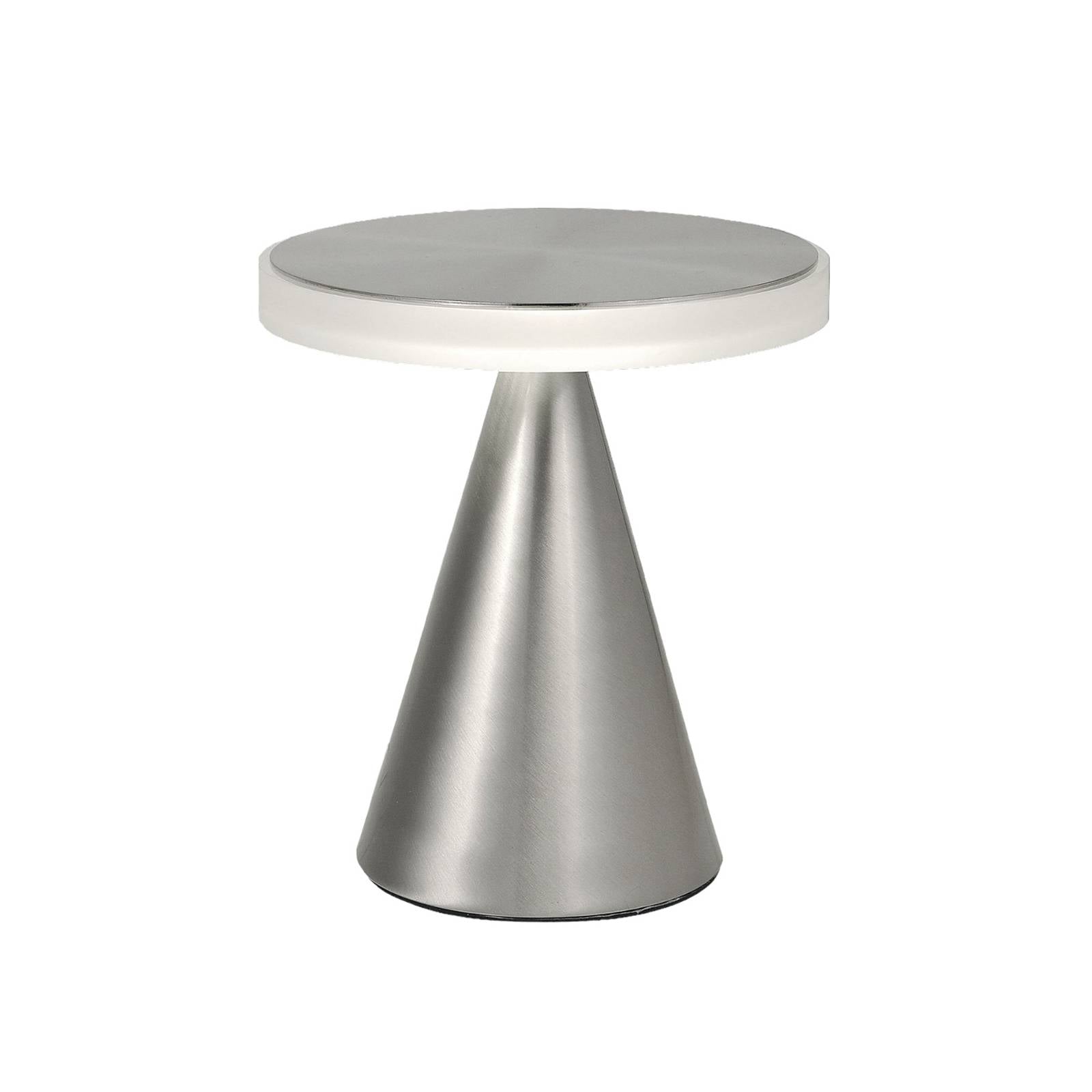 LED-Tischleuchte Neutra, Höhe 27 cm, nickel, Touchdimmer