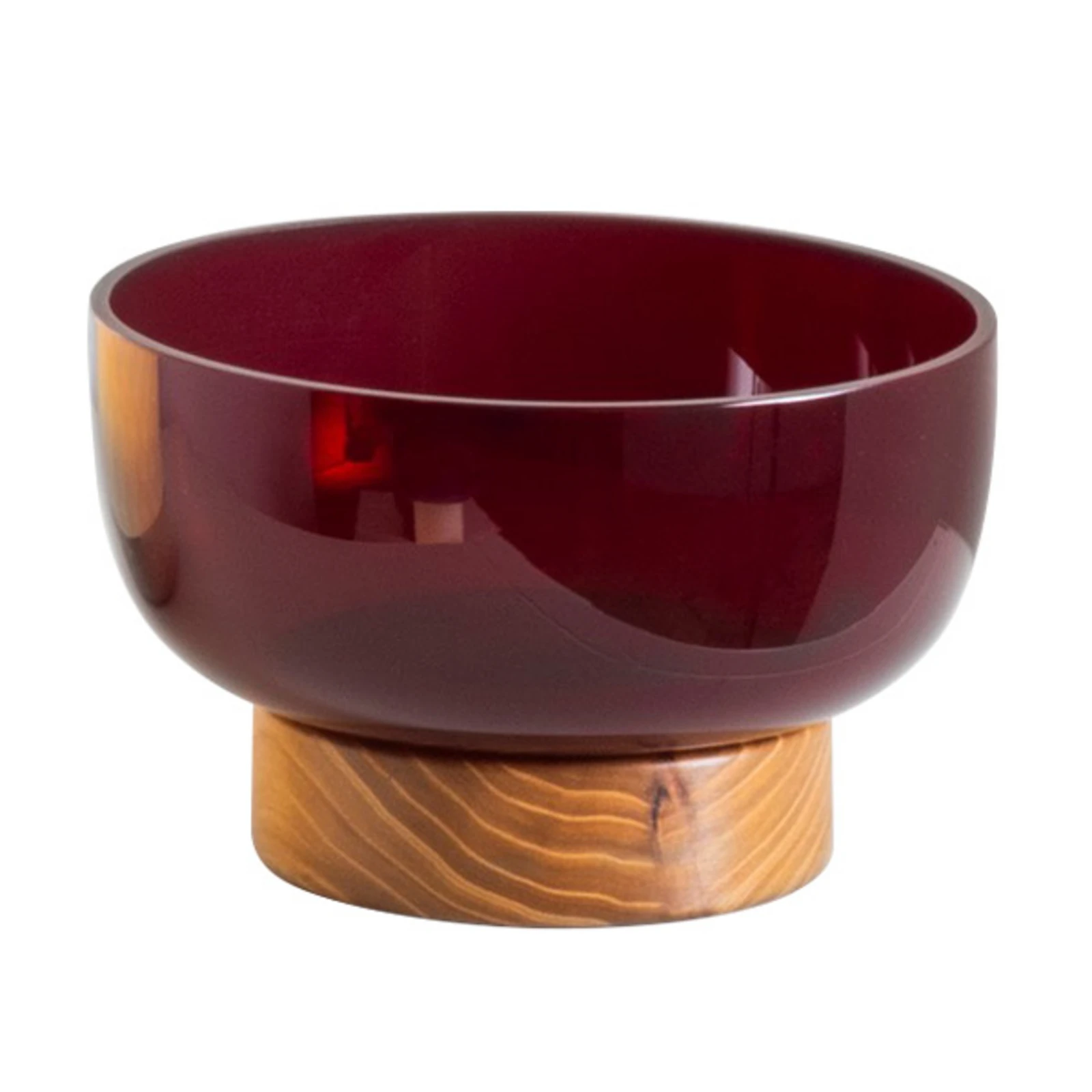 Artemide Bontà tál, piros, Ø 18 cm, üveg, fa