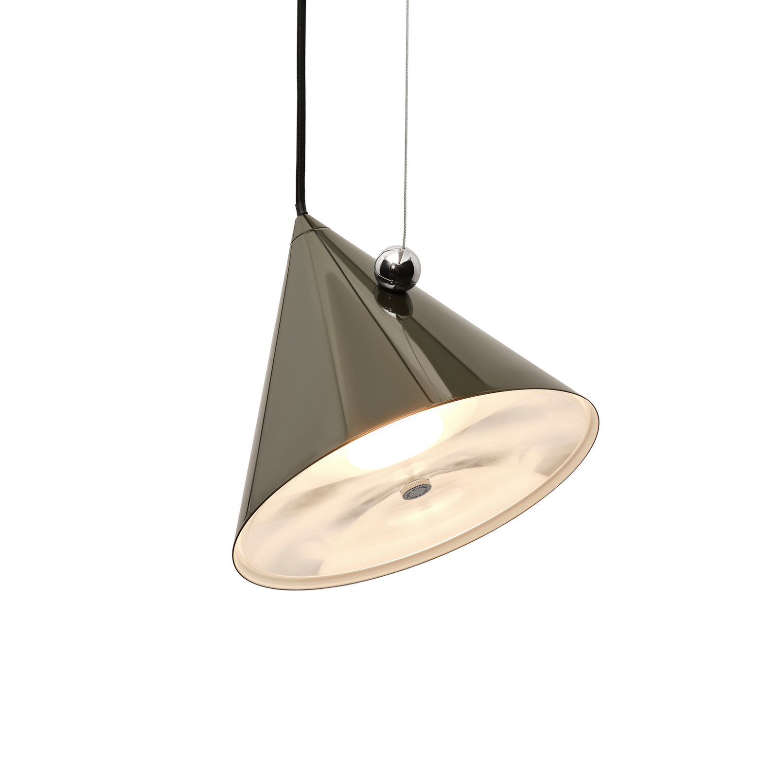 Candeeiro suspenso LED Pose da Tom Dixon, verde, Ø 25 cm, aço regulável Candeeiro suspenso LED Pose da Tom Dixon, verde, Ø 25 cm, aço regulável