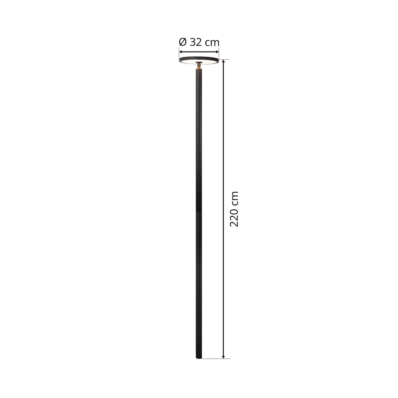 Lucande LED buitenlamp Akito, aluminium, grafietgrijs, 220 cm
