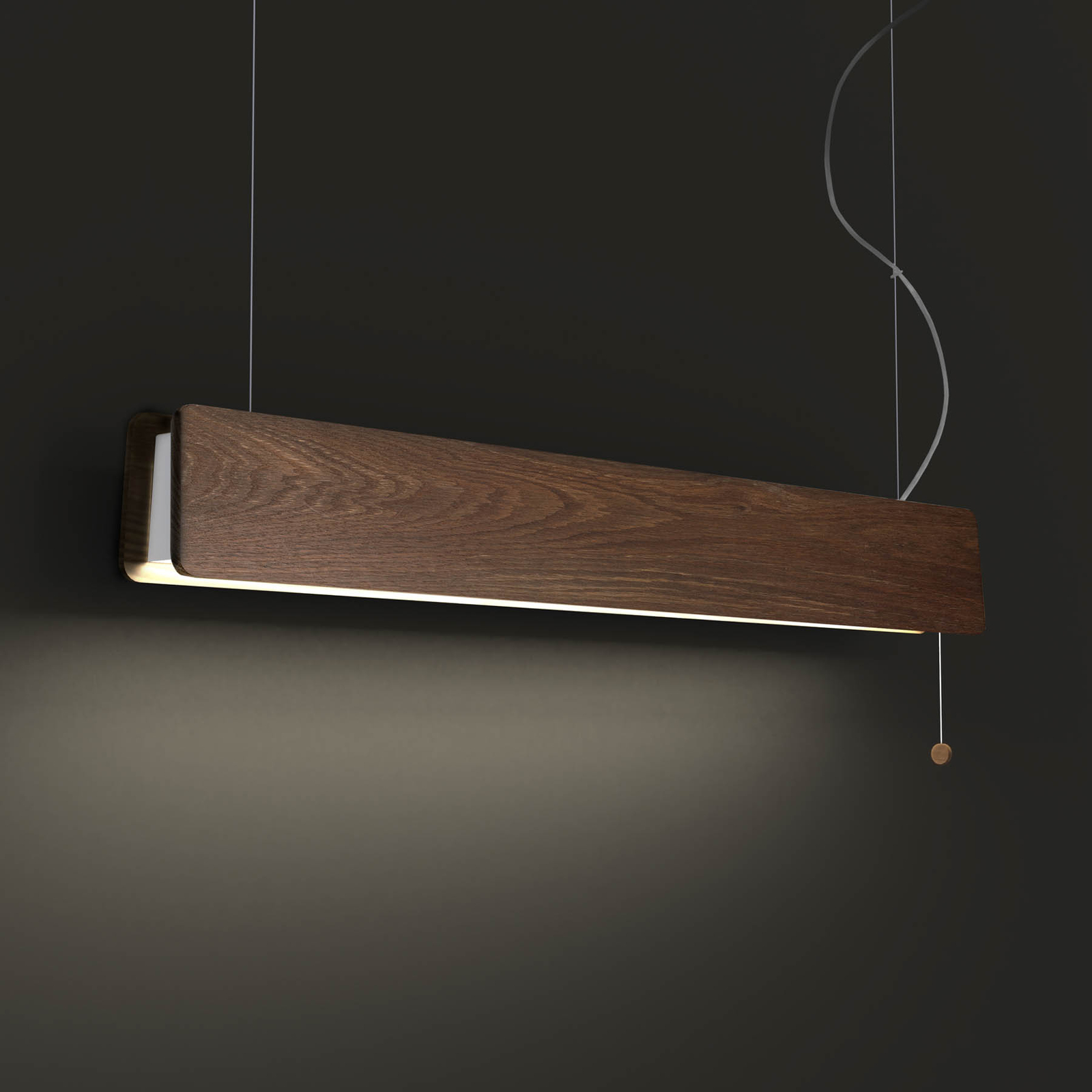 Oslo-LED-riippuvalaisin, leveys 98 cm, tumma tammi