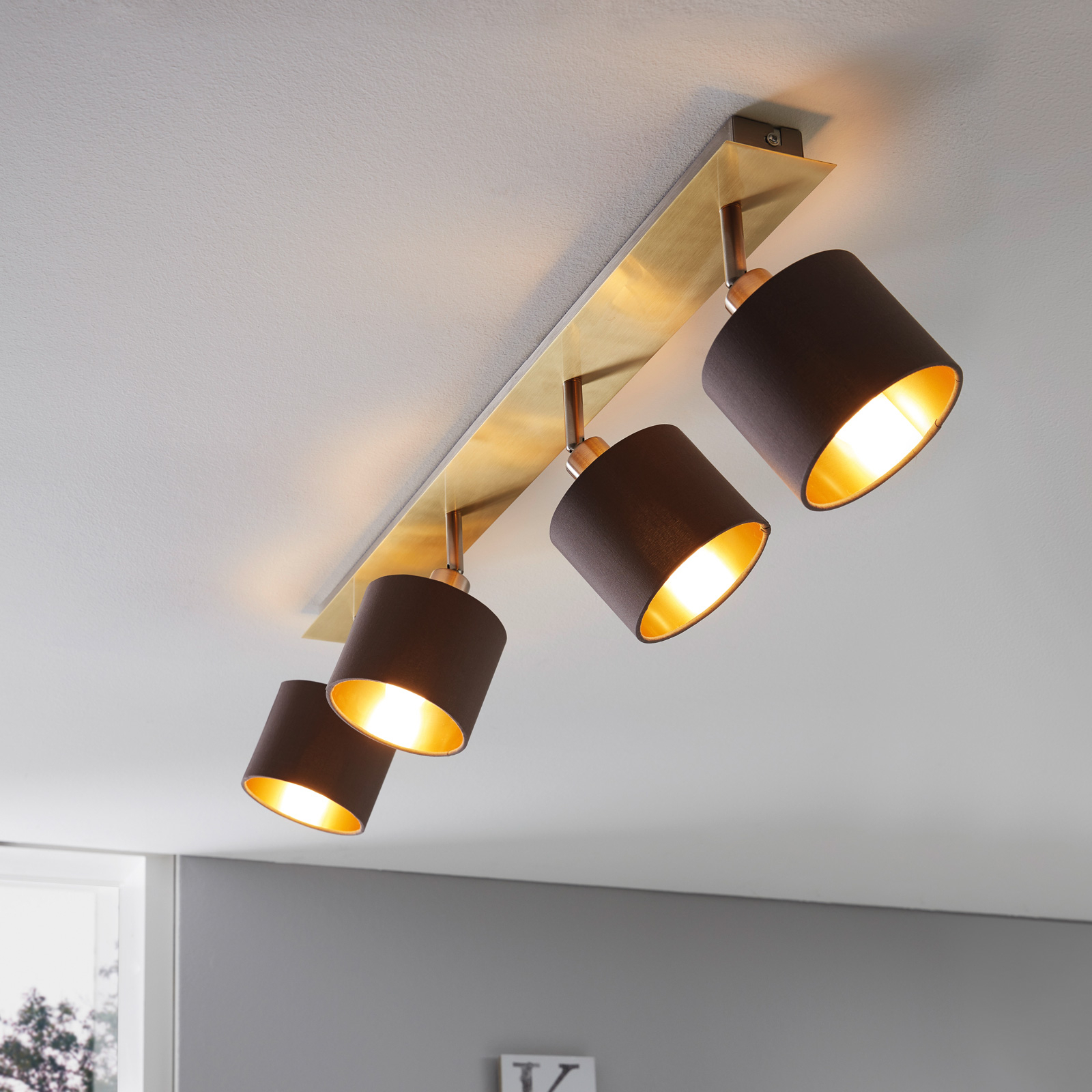 Lampa sufitowa Valbiano cappuccino/złoty 4-pkt.