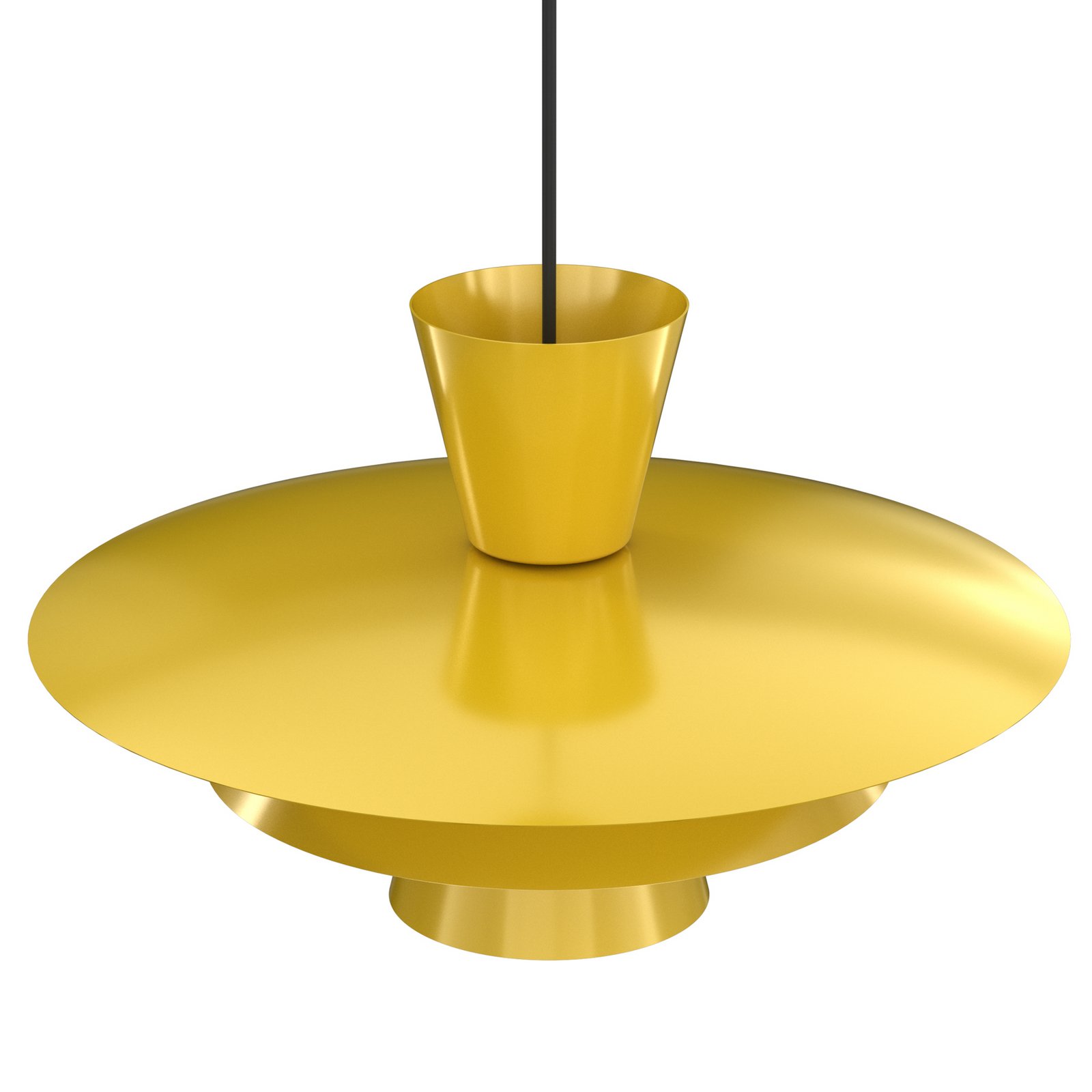 Suspension Plato, jaune moutarde, métal, Ø 38 cm, E27